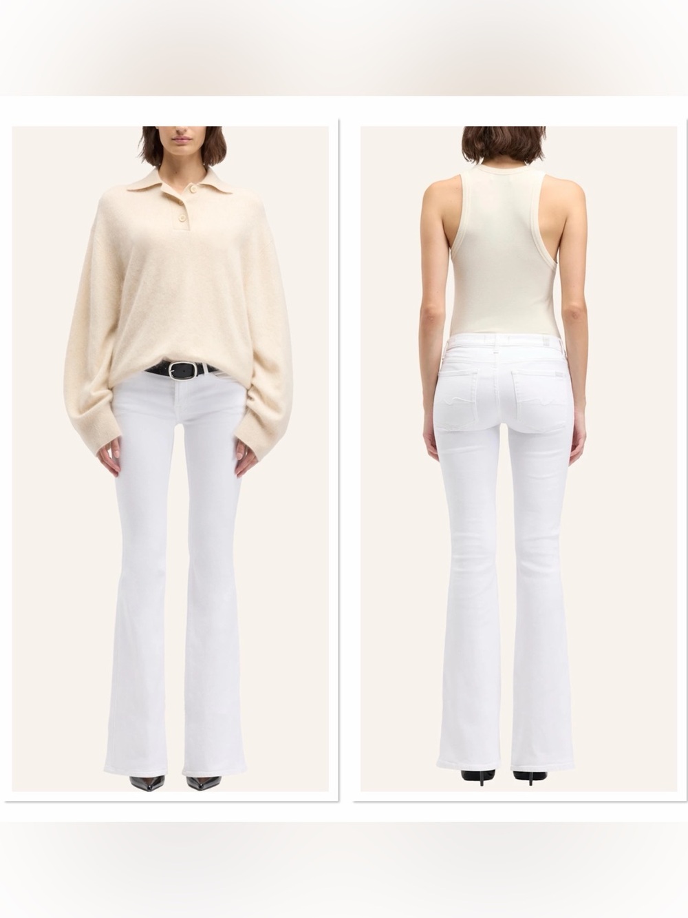 7 FOR ALL MANKIND White Bootcut Jeans